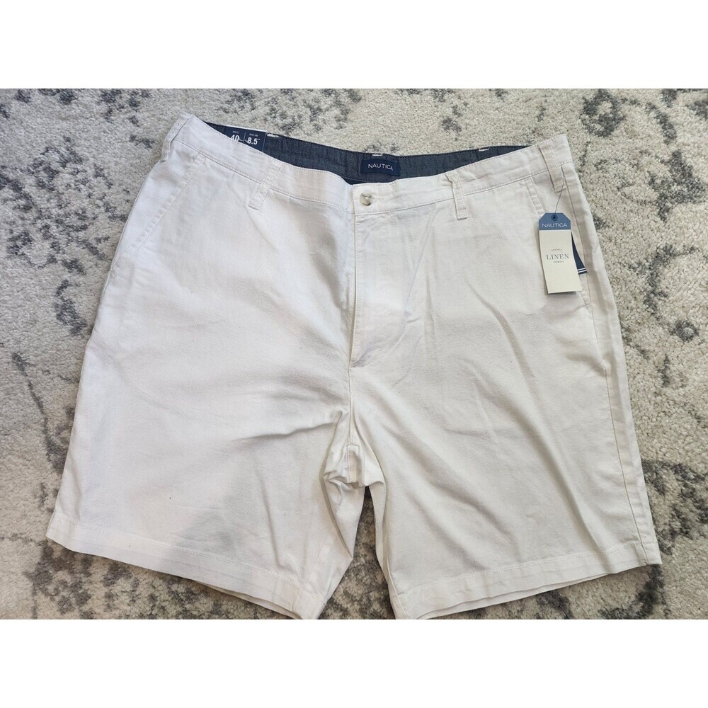 NEW Nautica White Deck Shorts 40 x 8.5 Inseam Preppy
